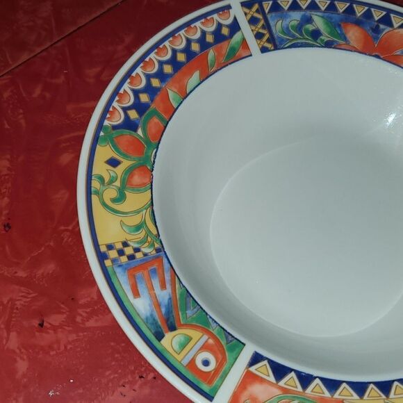 Lynns Stoneware Savanna Rim Cereal Soup Bowl 8.75" - Picture 4 of 8